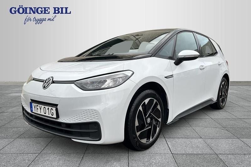 Vit Begagnad 2021 VW ID.3 Pro Performance Halvkombi | 259 000 kr (Marknadspris) - Bild 1/3