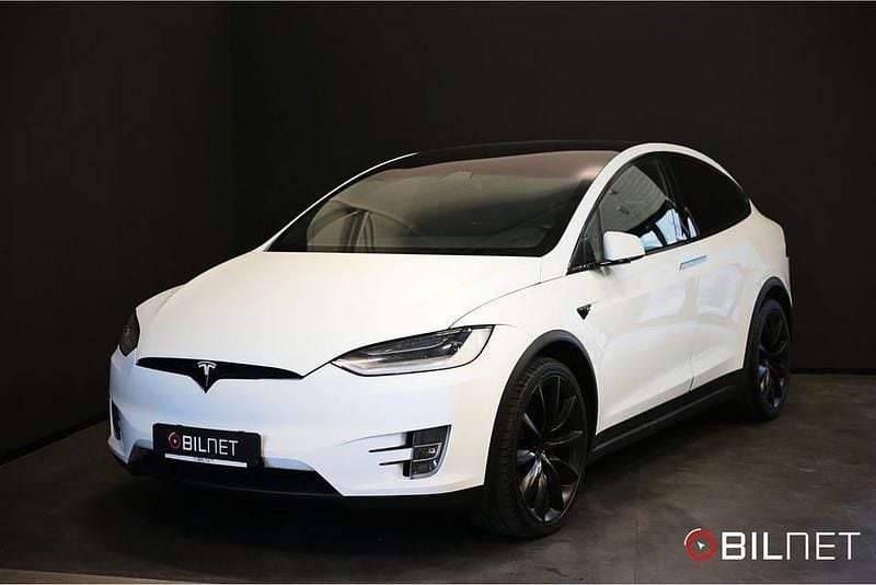 Vit Begagnad 2020 Tesla Model X Long Range AWD SUV | 429 900 kr (Marknadspris) - Bild 1/3
