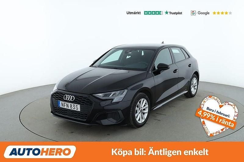 Svart Begagnad 2022 Audi A3 Sportback Halvkombi | 217 000 kr (Bra pris) - Bild 1/4
