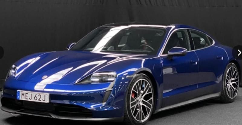 Blå Begagnad 2021 Porsche Taycan 4S Performance Package Sedan | 550 000 kr (Marknadspris) - Bild 1/3