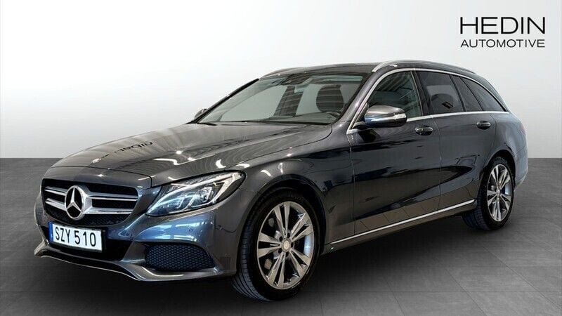 Mörkgrå (grey) Begagnad 2014 Mercedes C220 Kombi | 179 900 kr (Marknadspris) - Bild 1/4