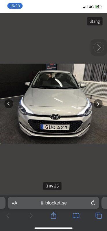 Silver Begagnad 2016 Hyundai i20 Premium Halvkombi | 89 000 kr (Marknadspris) - Bild 1/4