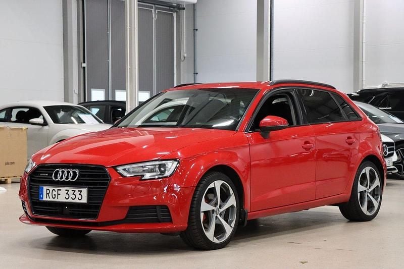 Röd Begagnad 2016 Audi A3 Exclusive Halvkombi | 169 400 kr (Marknadspris) - Bild 1/4