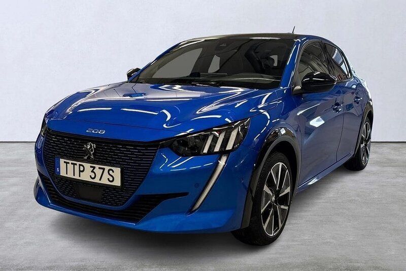 Blå Begagnad 2021 Peugeot e-208 GT Halvkombi | 189 500 kr (Marknadspris) - Bild 1/4