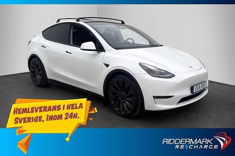Vit Begagnad 2023 Tesla Model Y Performance SUV | 424 800 kr (Bra pris) - Bild 1/3