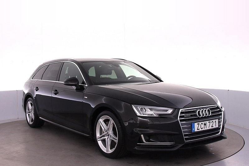 Svart (mytsvart metallic) Begagnad 2017 Audi A4 S-Line Kombi | 249 000 kr (Dyr) - Bild 1/4