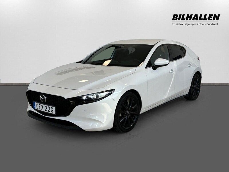 Vit Begagnad 2019 Mazda 3 Halvkombi | 249 900 kr (Marknadspris) - Bild 1/3