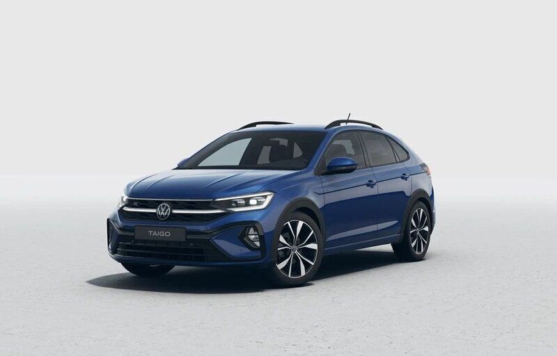 Blå (reef blue metallic) Ny 2025 VW Taigo R-line SUV | 322 800 kr (Marknadspris) - Bild 1/3