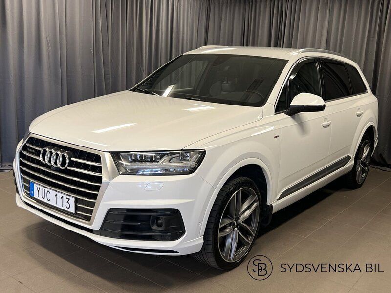 Vit Begagnad 2018 Audi Q7 S-Line SUV | 369 900 kr (Marknadspris) - Bild 1/3