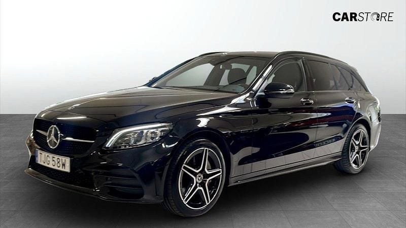 Svart Begagnad 2021 Mercedes C300e AMG line Sedan | 269 900 kr (Superpris) - Bild 1/4