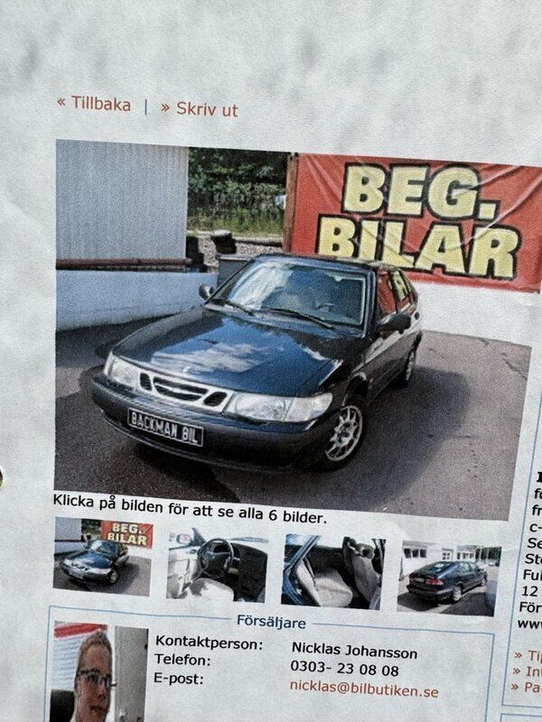 Blå Begagnad 2000 Saab 9-3 Halvkombi | 8 000 kr (Superpris) - Bild 1/1