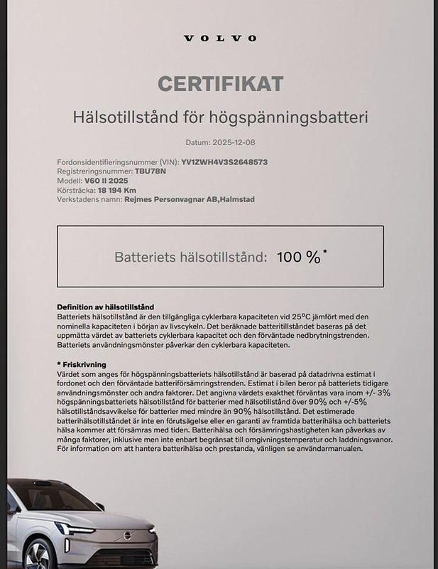 Begagnad Volvo V60 Ultra 355 HK (261 kW) 2025 Svart Kombi