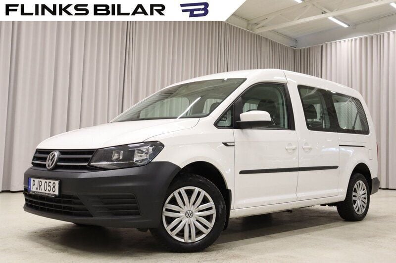 Vit Begagnad 2017 VW Caddy Maxi Life Life Minibuss | 169 900 kr (Superpris) - Bild 1/4