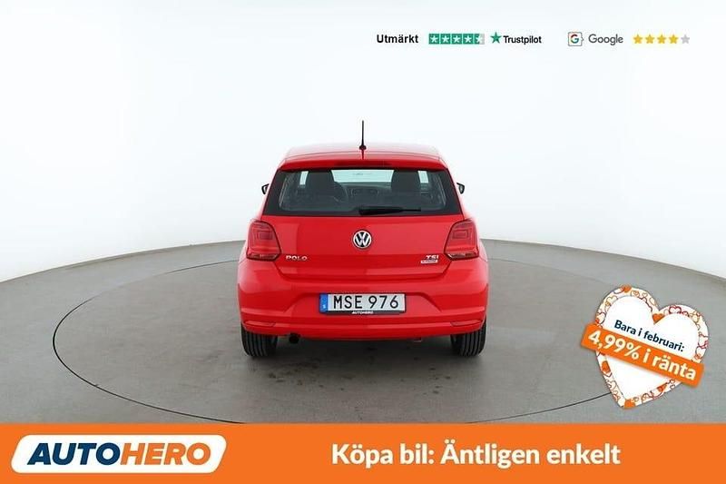 Begagnad VW Polo 91 HK (66 kW) 2015 Röd Halvkombi