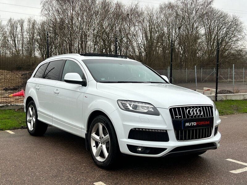 Vit Begagnad 2014 Audi Q7 S-Line SUV | 179 900 kr (Bra pris) - Bild 1/4