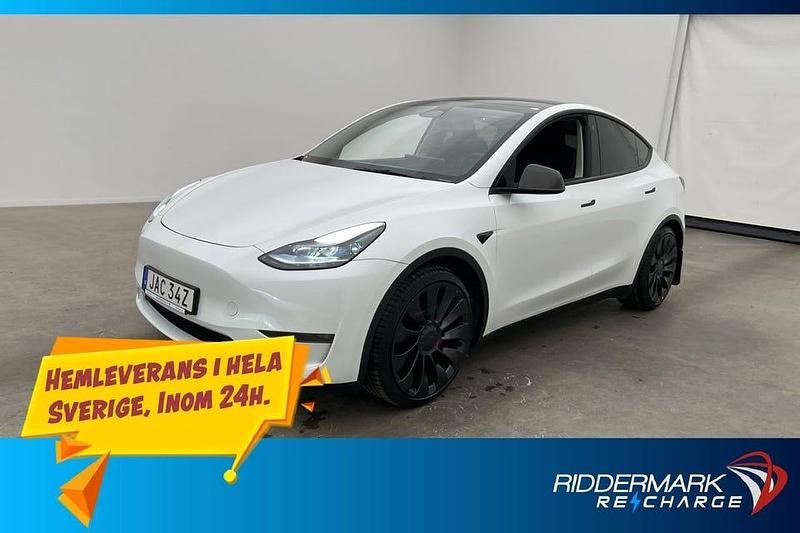 Vit Begagnad 2022 Tesla Model Y Performance SUV | 409 800 kr (Marknadspris) - Bild 1/3