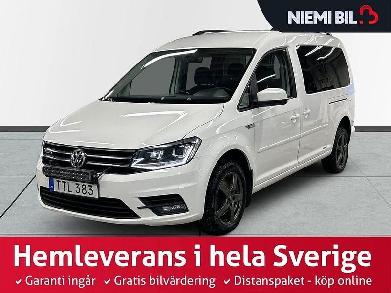 Vit Begagnad 2019 VW Caddy Maxi Life S Minibuss | 309 900 kr - Bild 1/3