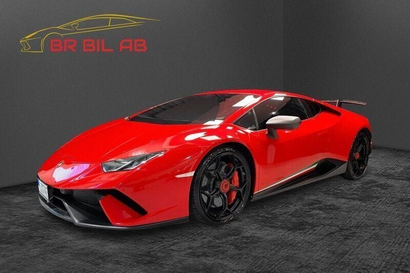 Röd Begagnad 2018 Lamborghini Huracán Sportkupé | 2 999 000 kr - Bild 1/4