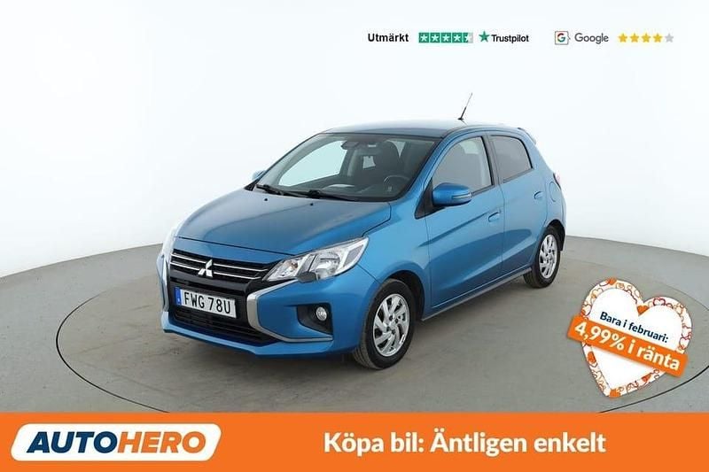 Begagnad Mitsubishi Space Star 80 HK (58 kW) 2020 Blå Halvkombi
