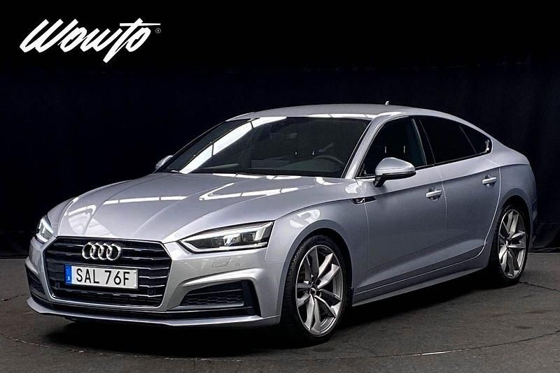 Silver (florett silver metallic) Begagnad 2019 Audi A5 Sportback S-Line Halvkombi | 279 800 kr (Bra pris) - Bild 1/3