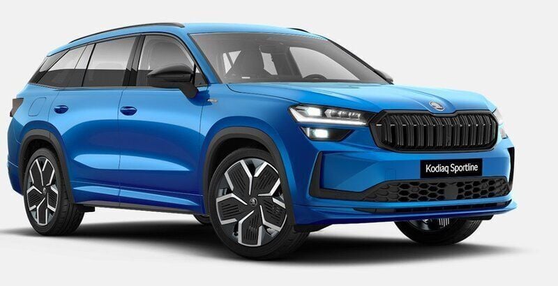 Flerfärgad (race blå) Ny 2025 Skoda Kodiaq SportLine SUV | 514 900 kr - Bild 1/4
