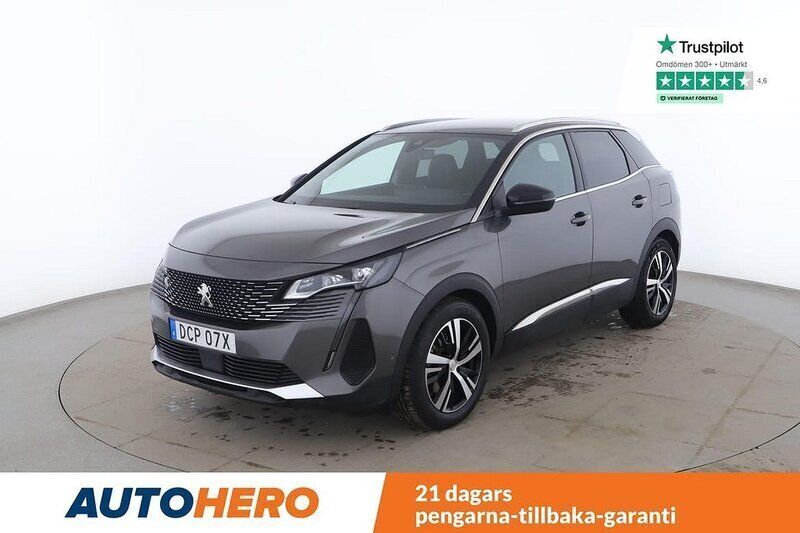 Grå Begagnad 2022 Peugeot 3008 GT-line SUV | 295 000 kr (Marknadspris) - Bild 1/4