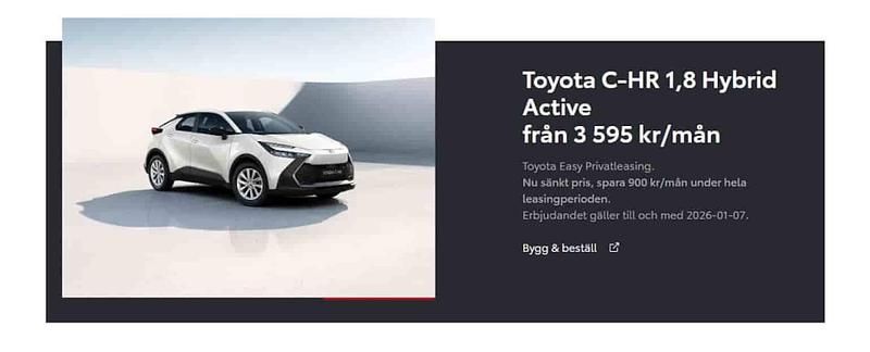 Grå Ny 2025 Toyota C-HR SUV | 350 900 kr - Bild 1/1
