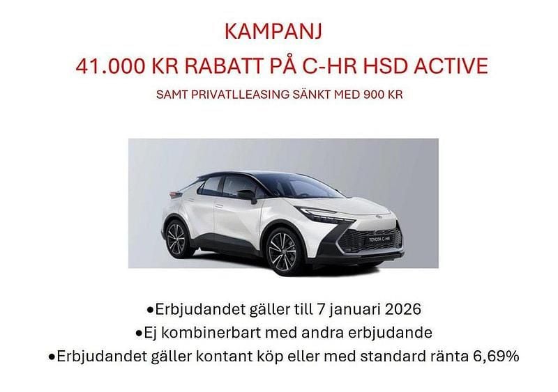 Ny 2025 Toyota C-HR Active SUV | 309 900 kr (Superpris) - Bild 1/1