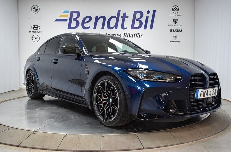 Tanzanite blå Begagnad 2023 BMW M3 Competition Edition Sedan | 1 079 500 kr (Marknadspris) - Bild 1/4
