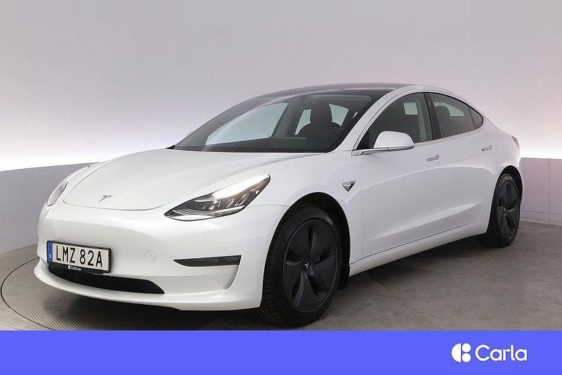 Vit Begagnad 2019 Tesla Model 3 Long Range AWD Sedan | 269 900 kr (Marknadspris) - Bild 1/4