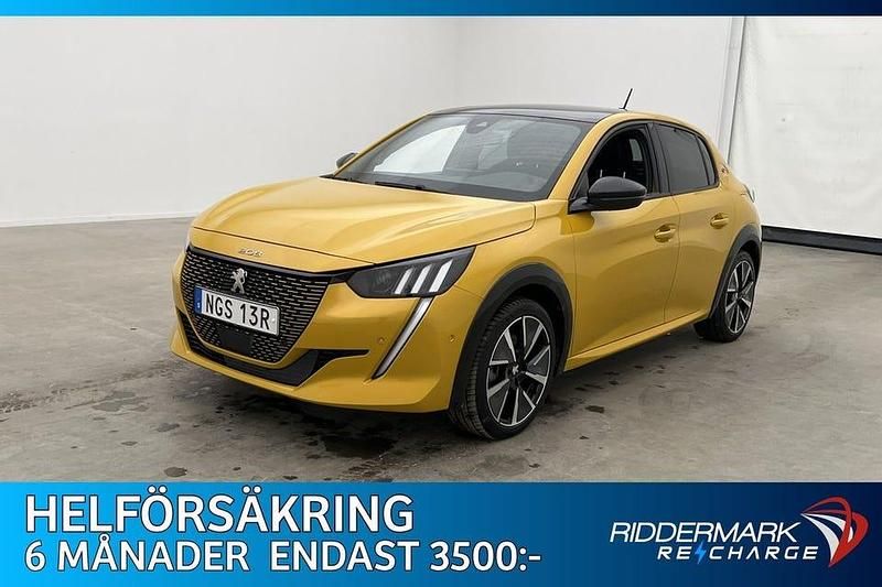 Gul Begagnad 2022 Peugeot e-208 GT Halvkombi | 184 800 kr (Marknadspris) - Bild 1/3