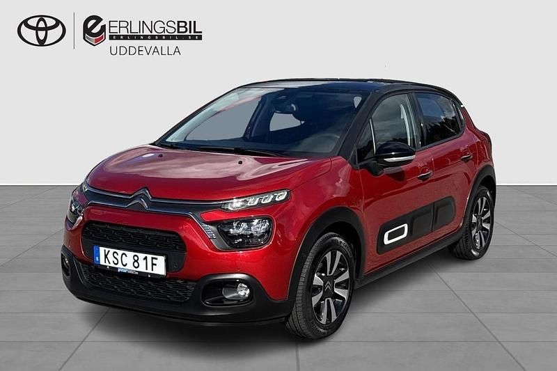 Röd Begagnad 2020 Citroën C3 PureTech Halvkombi | 119 000 kr (Marknadspris) - Bild 1/4