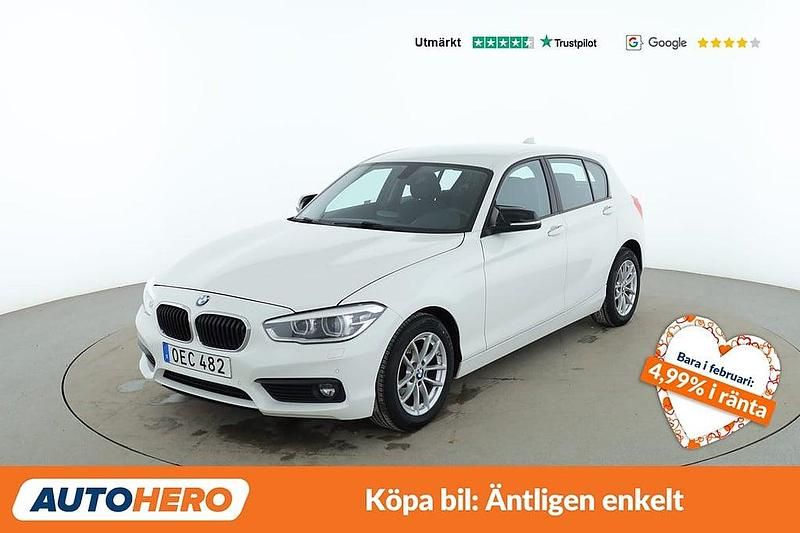 Begagnad BMW 118 Advantage 137 HK (100 kW) 2016 Vit Halvkombi