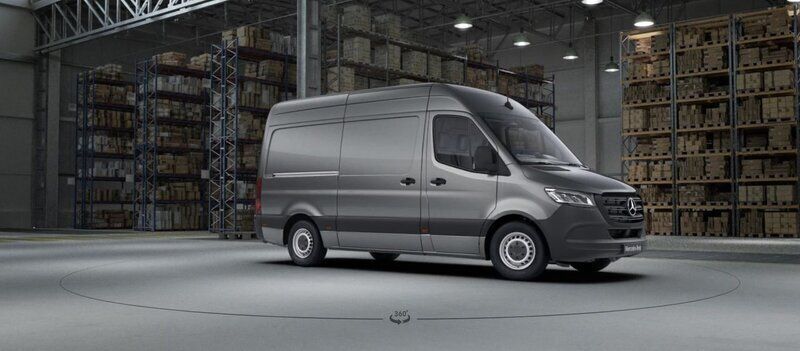 Grå (selenitgrå metallic) Ny 2025 Mercedes Sprinter Van | 648 750 kr (Superpris) - Bild 1/4