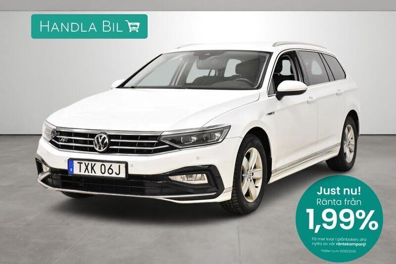 Vit Begagnad 2019 VW Passat R-line Kombi | 229 900 kr (Marknadspris) - Bild 1/3