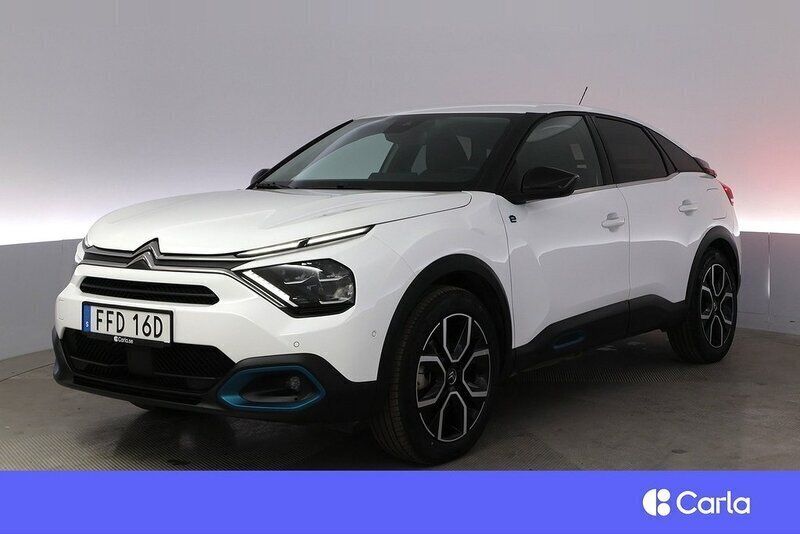 Vit Begagnad 2022 Citroën e-C4 Shine Halvkombi | 214 900 kr (Bra pris) - Bild 1/4