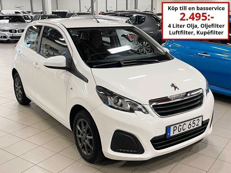 Vit Begagnad 2017 Peugeot 108 Halvkombi | 69 000 kr (Bra pris) - Bild 1/4