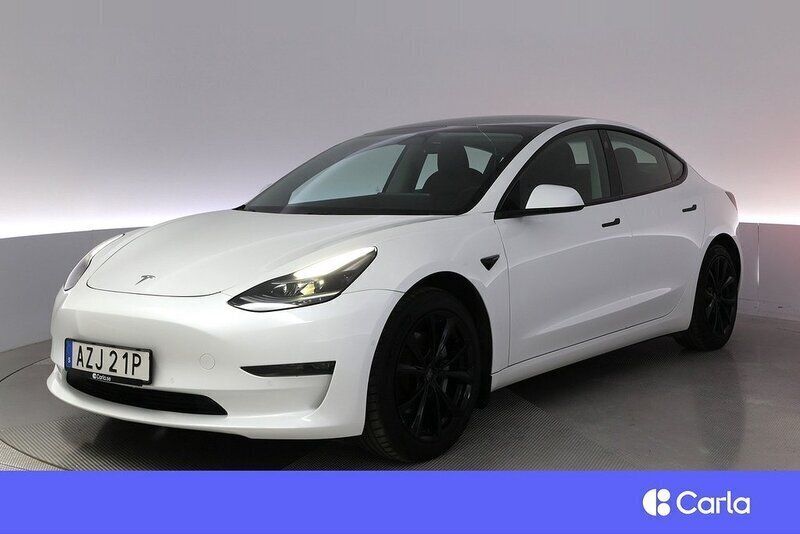 Vit Begagnad 2021 Tesla Model 3 Long Range Sedan | 309 900 kr (Marknadspris) - Bild 1/4