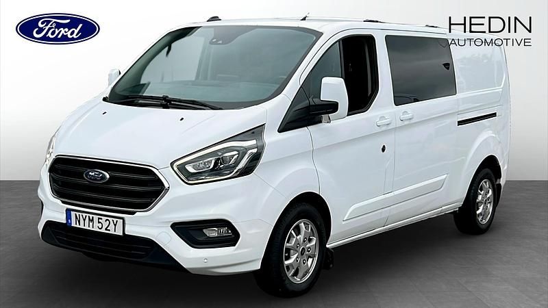 Vit (white) Begagnad 2021 Ford Transit Custom Limited Van | 192 000 kr (Bra pris) - Bild 1/4