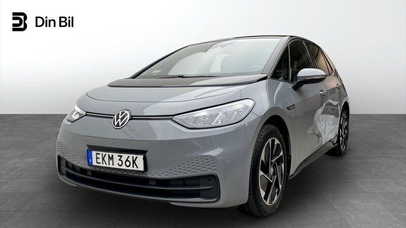 Grå Begagnad 2021 VW ID.3 Pro Halvkombi | 254 900 kr (Marknadspris) - Bild 1/4