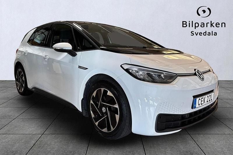 Vit Begagnad 2021 VW ID.3 Pro Performance Halvkombi | 179 990 kr (Marknadspris) - Bild 1/4