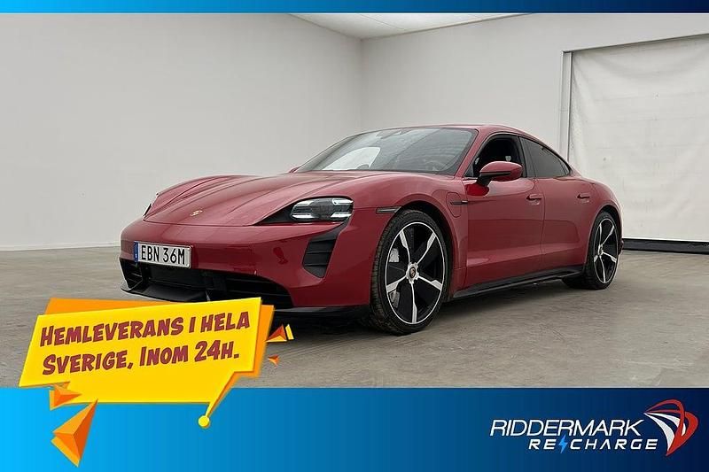 Begagnad Porsche Taycan Turbo Chrono 460 kW (626 HK) 2020 Röd Sedan