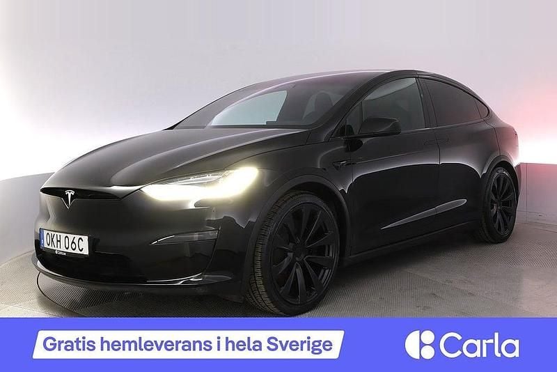 Svart Begagnad 2022 Tesla Model X Plaid SUV | 799 900 kr (Marknadspris) - Bild 1/4