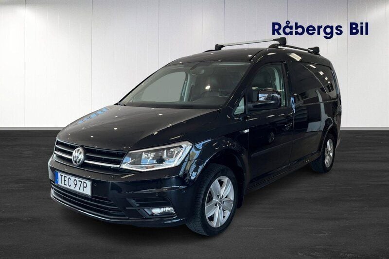 Svart (svart metallic) Begagnad 2019 VW Caddy Maxi Minibuss | 229 800 kr (Marknadspris) - Bild 1/4