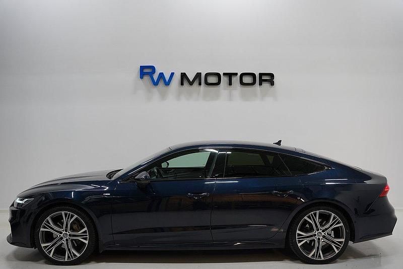 Begagnad Audi A7 S-Line 286 HK (210 kW) 2018 Blå Halvkombi