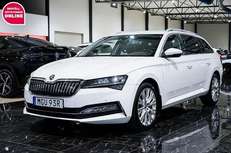 Vit Begagnad 2020 Skoda Superb Business Line Kombi | 239 500 kr (Bra pris) - Bild 1/4