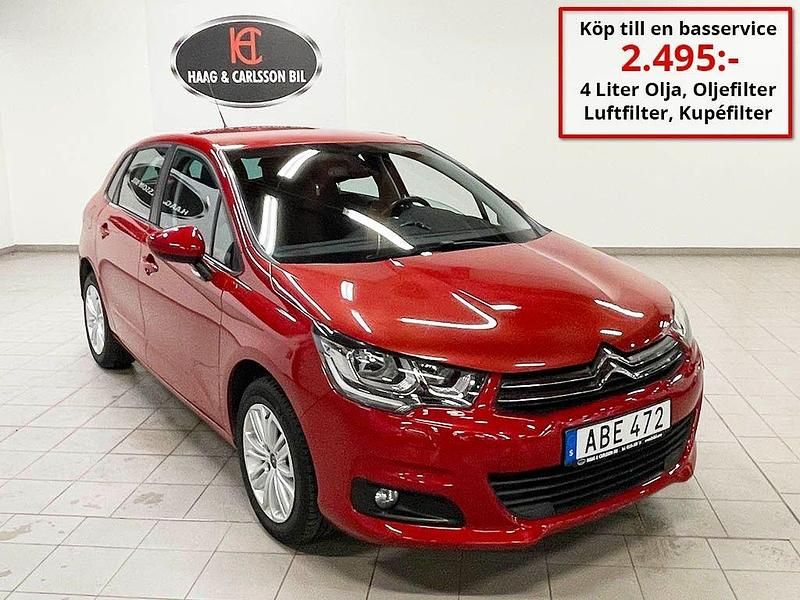 Röd Begagnad 2016 Citroën C4 PureTech Halvkombi | 129 000 kr (Dyr) - Bild 1/4