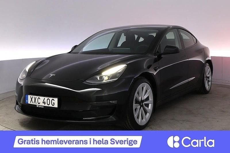 Svart Begagnad 2021 Tesla Model 3 Long Range AWD Sedan | 309 990 kr (Marknadspris) - Bild 1/4