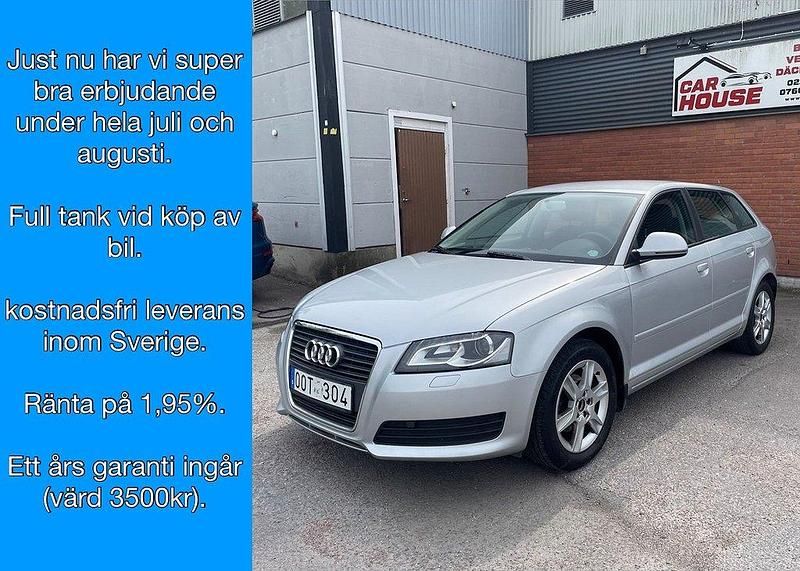Silver Begagnad 2009 Audi A3 Sportback Attraction Halvkombi | 75 900 kr - Bild 1/4