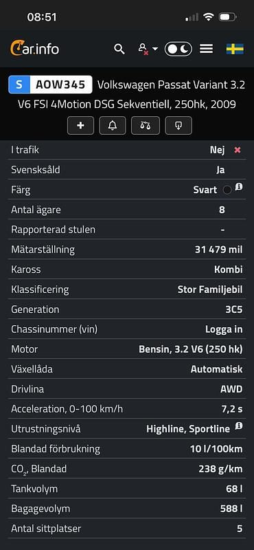 Begagnad VW Passat 250 HK (183 kW) 2007 Kombi